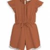 Outlet 👏 Trend Blossoms Orange Bow-Front Angel-Sleeve Romper - 👧 Girls 😍 -Trend Blossoms-shop zu110746224 main tm1668870340