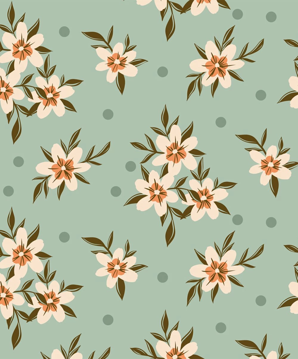 Promo ๐ Trend Blossoms Dusty Mint & Peach Floral & Polka Dot Bow-Front Angel-Sleeve Romper - ๐ง Girls ๐ 5 Promo ๐ Trend Blossoms Dusty Mint & Peach Floral & Polka Dot Bow-Front Angel-Sleeve Romper - ๐ง Girls ๐ - Image 3