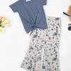 Best Sale ⭐ Trend Blossoms Dusty Blue Knot-Hem Tee & Light Pink Watercolor Floral Flare Pants - 👧 Girls 🛒 1 Best Sale ⭐ Trend Blossoms Dusty Blue Knot-Hem Tee & Light Pink Watercolor Floral Flare Pants - 👧 Girls 🛒 -Trend Blossoms-shop zu110755275 main tm1668870340