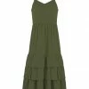 Promo 👏 Trend Blossoms Army Green Tiered Sleeveless Maxi 👗 Dress - 👧 Girls 🧨 -Trend Blossoms-shop zu110823535 main tm1668881386