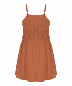 Budget 💯 Trend Blossoms Orange Smocked A-Line 👗 Dress - 👧 Girls 💯 -Trend Blossoms-shop zu110823536 alt 2 tm1668881386