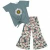 Promo โ Trend Blossoms Dusty Turquoise Daisy Knot-Front Top & Pink Floral Flare Pants - ๐ง Girls ๐คฉ 2 Promo โ Trend Blossoms Dusty Turquoise Daisy Knot-Front Top & Pink Floral Flare Pants - ๐ง Girls ๐คฉ -Trend Blossoms-shop zu111121356 main tm1669814752