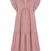 Cheap 🌟 Trend Blossoms Dusty Pink Angel-Sleeve Shift 👗 Dress - 👧 Girls 🔥 -Trend Blossoms-shop zu111121430 main tm1669814752
