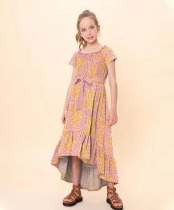 Best reviews of 🎉 Trend Blossoms Pink & Orange Floral Puff-Sleeve Ruffle-Hem Hi-Low 👗 Dress - 👧 Girls 👍