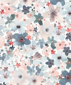 Discount ❤️ Trend Blossoms Dusty Pink Floral Knot-Front Top & Dusty Blue Floral Flare Pants - 👧 Girls ✨ -Trend Blossoms-shop zu111123006 alt 2 tm1669814752