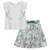 Best reviews of ⭐ Trend Blossoms White Ruffle Sleeveless Top & Dusty Blue & Pink Floral Bow-accent 👗 Skirt - 👧 Girls 🌟 -Trend Blossoms-shop zu111160818 main tm1669738277