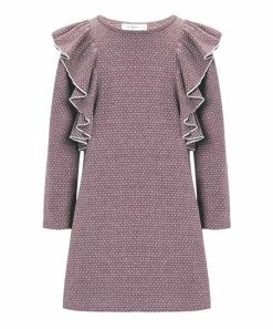 Top 10 ๐ Trend Blossoms Dusty Purple Floral Ruffle-Accent Long-Sleeve ๐ Dress - ๐ง Girls ๐งจ