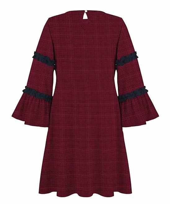 Best reviews of 😀 Trend Blossoms Black & Burgundy Plaid Houndstooth Ruffle-Accent A-Line 👗 Dress - 👧 Girls 🌟 4 Best reviews of 😀 Trend Blossoms Black & Burgundy Plaid Houndstooth Ruffle-Accent A-Line 👗 Dress - 👧 Girls 🌟 - Image 2
