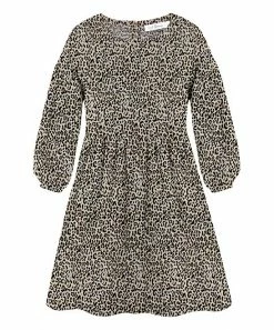 Best reviews of ⭐ Trend Blossoms Brown Leopard Balloon-Sleeve A-Line 👗 Dress - 👧 Girls 😉