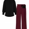 Cheap 🤩 Trend Blossoms Black Blouson Top & Burgundy Gingham Bow Trouser Pants - 👧 Girls 🛒 1 Cheap 🤩 Trend Blossoms Black Blouson Top & Burgundy Gingham Bow Trouser Pants - 👧 Girls 🛒 -Trend Blossoms-shop zu97834241 main tm1626728589