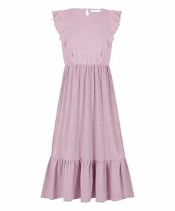 Budget 💯 Trend Blossoms Light Pink Stripe Ruffle-Accent A-Line 👗 Dress - 👧 Girls 🛒