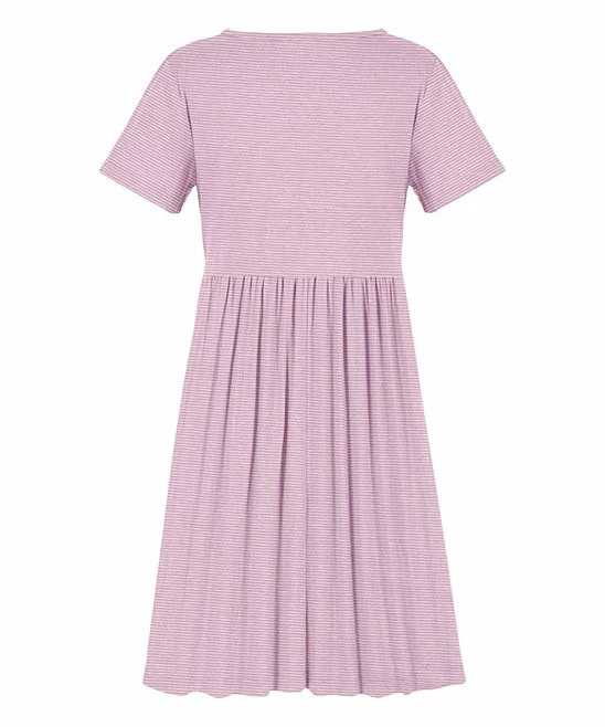 Best Pirce โ๏ธ Trend Blossoms Light Pink & White Stripe Lace-Accent A-Line ๐ Dress - ๐ง Girls ๐ 4 Best Pirce โ๏ธ Trend Blossoms Light Pink & White Stripe Lace-Accent A-Line ๐ Dress - ๐ง Girls ๐ - Image 2