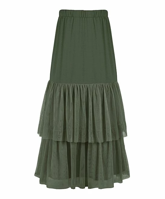 Deals 🥰 Trend Blossoms Dark Green Tiered Tulle Maxi 👗 Skirt - 👧 Girls 🎉 3 Deals 🥰 Trend Blossoms Dark Green Tiered Tulle Maxi 👗 Skirt - 👧 Girls 🎉