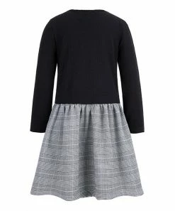 Discount ✨ Trend Blossoms Black & Gray Plaid Bow A-Line 👗 Dress - 👧 Girls 🎉 -Trend Blossoms-shop zu98895207 alt 2 tm1629817394