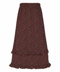 Cheapest 🎉 Trend Blossoms Burgundy & Green Floral Ruffle-Hem 👗 Skirt - 👧 Girls 😀 -Trend Blossoms-shop zu98928044 alt 1 tm1630002099