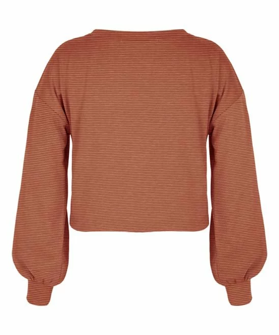 Wholesale 😍 Trend Blossoms Orange Bishop-Sleeve Crewneck Top - 👧 Girls 🤩 4 Wholesale 😍 Trend Blossoms Orange Bishop-Sleeve Crewneck Top - 👧 Girls 🤩 - Image 2