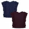 Outlet 🛒 Trend Blossoms Burgundy & Navy Polka Dot Angel-Sleeve Top Set - 👧 Girls 🧨 -Trend Blossoms-shop zu99052067 main tm1630595090