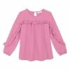 Best deal 🔥 Trend Blossoms Pink Ruffle-Trim Long-Sleeve Crewneck Top - 👧 Girls 🎉 -Trend Blossoms-shop zu99368901 main tm1631287253