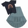Best Pirce 😉 Trend Blossoms Dark Navy Rainbow Tie-Hem Tee & Dusty Blue Hi-Low 👗 Skirt - 👧 Girls 🌟 1 Best Pirce 😉 Trend Blossoms Dark Navy Rainbow Tie-Hem Tee & Dusty Blue Hi-Low 👗 Skirt - 👧 Girls 🌟 -Trend Blossoms-shop zu99497209 main tm1632406908